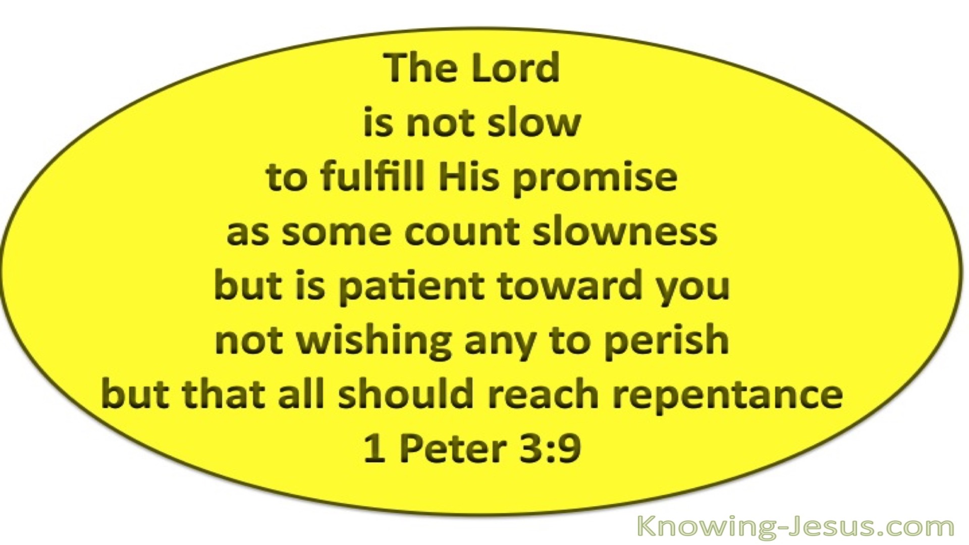 1 Peter 3:9 The Lord Is Patient (yellow)